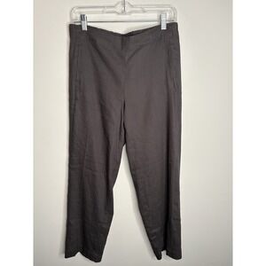 J Jill  Linen Stretch Pants Womens Petite size 8 Gray Pull On Elastic Waist